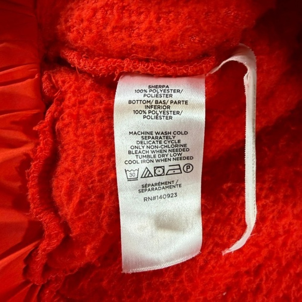 Lou & Grey Red Sherpa Fleece Pullover Snap Neck Sweatshirt Women's Medium - Picture 8 of 8